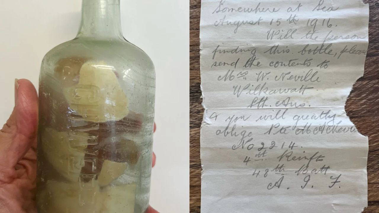 birinci dunya savasi askerlerinin sisedeki mektubu 109 yil sonra ortaya cikti Dq53F15I.jpg