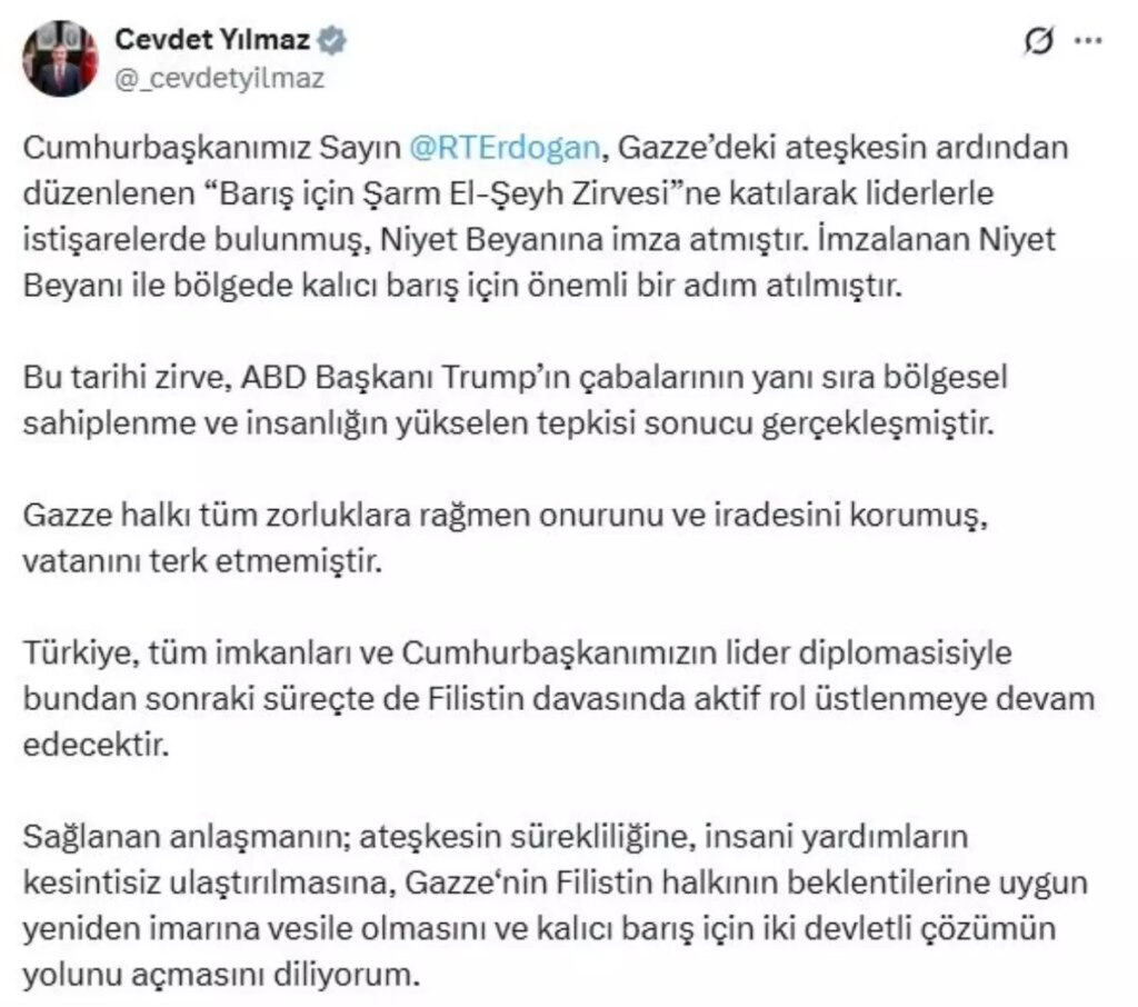 cevdet yilmaz turkiye filistin davasinda aktif rol ustlenecek PAgmdvQc.jpg
