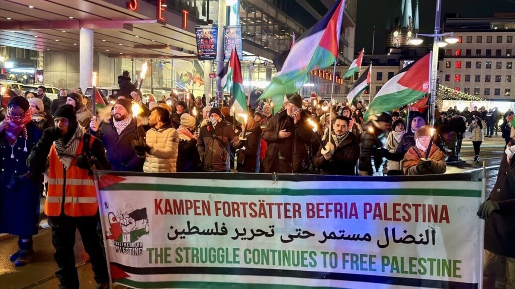 İsveç’te Filistin’e destek yürüyüşü
