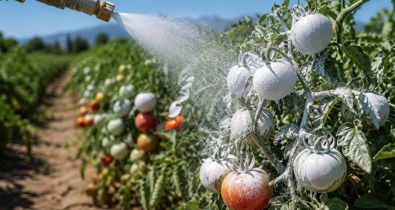 Domateslerin üzerine kil püskürtmeye başladılar Domateslerin uzerine kil puskurtmeye basladilar ApGIg7at